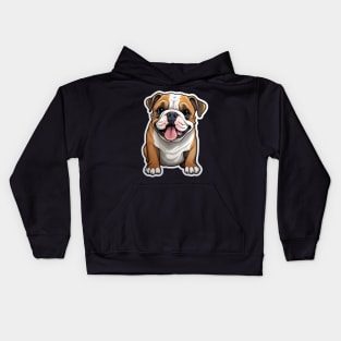 Cute Bulldog Dogs Funny English Bulldog Kids Hoodie